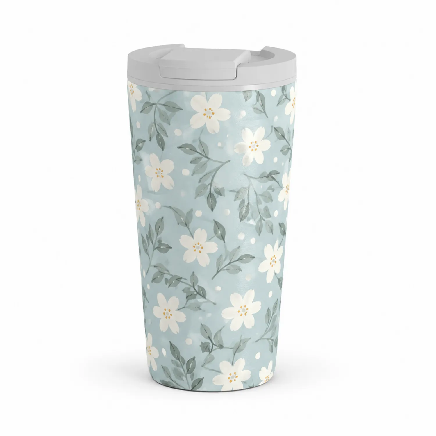 Borraccia Termica con Motivo Floreale 500ml Celeste