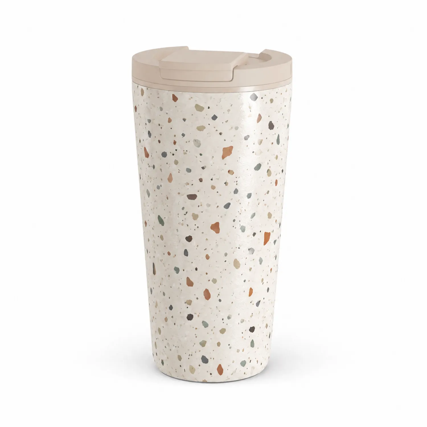 Bicchiere Termico Motivo Terrazzo Beige 500ml