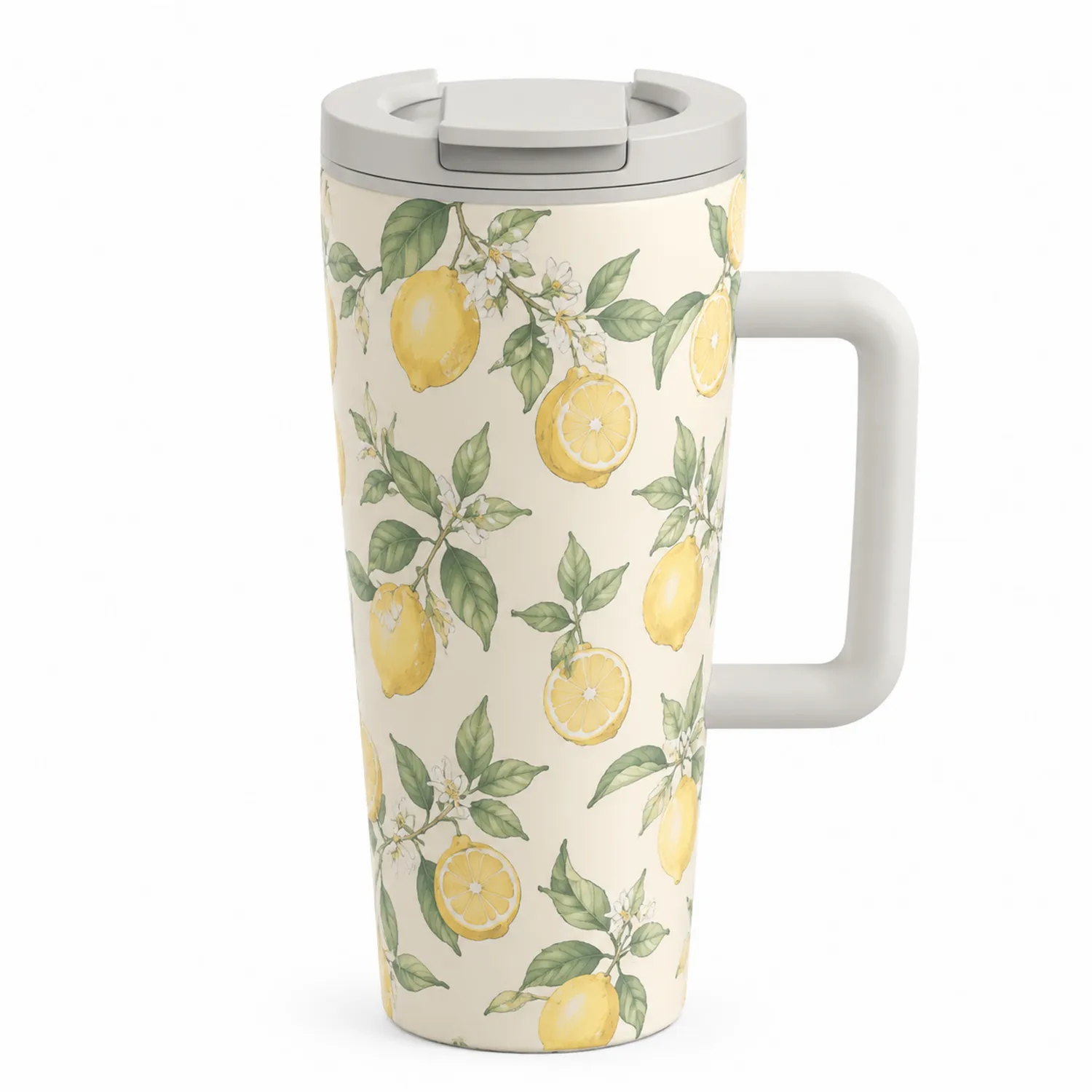 Tazza da Viaggio con Manico Motivo Limoni 500ml Isolamento Termico