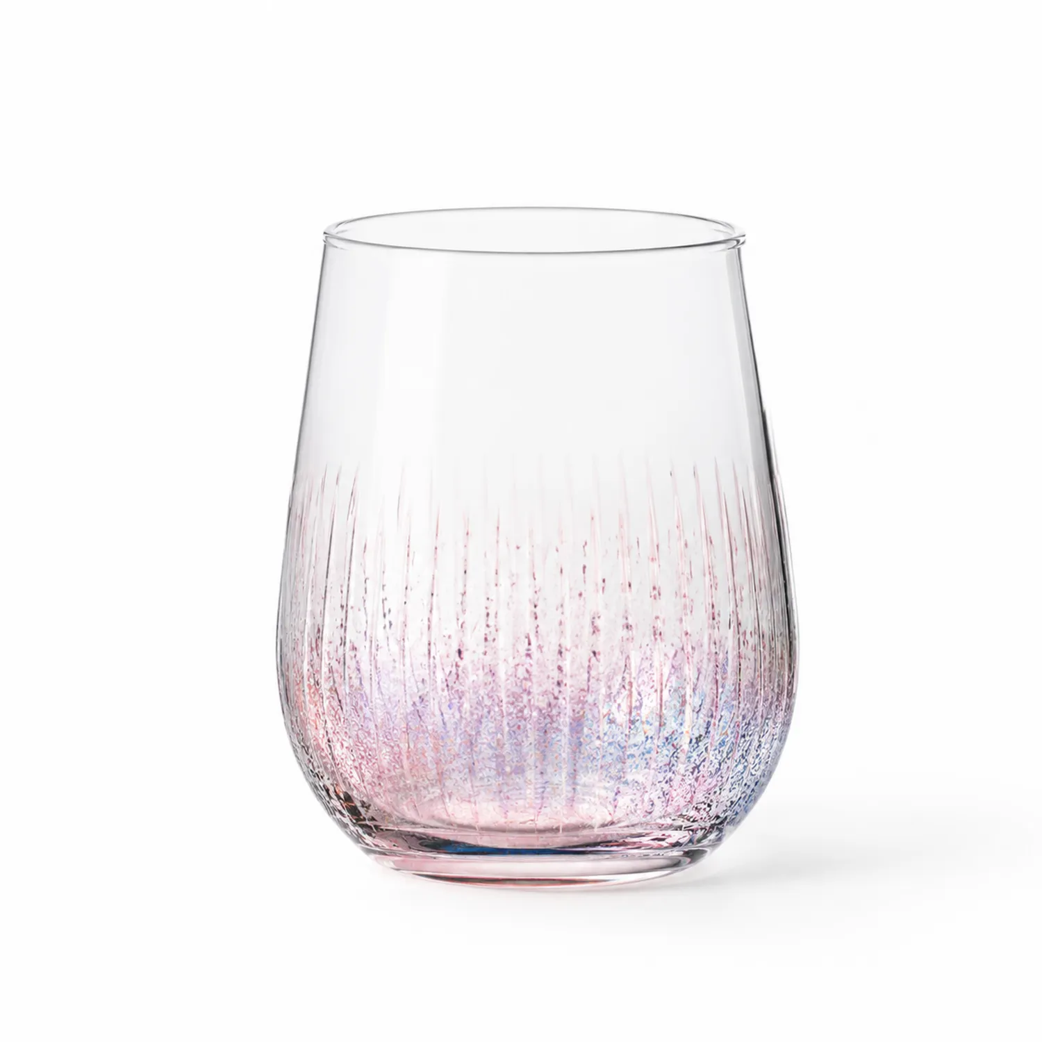 Bicchiere decorativo in vetro con sfumature rosa 350ml