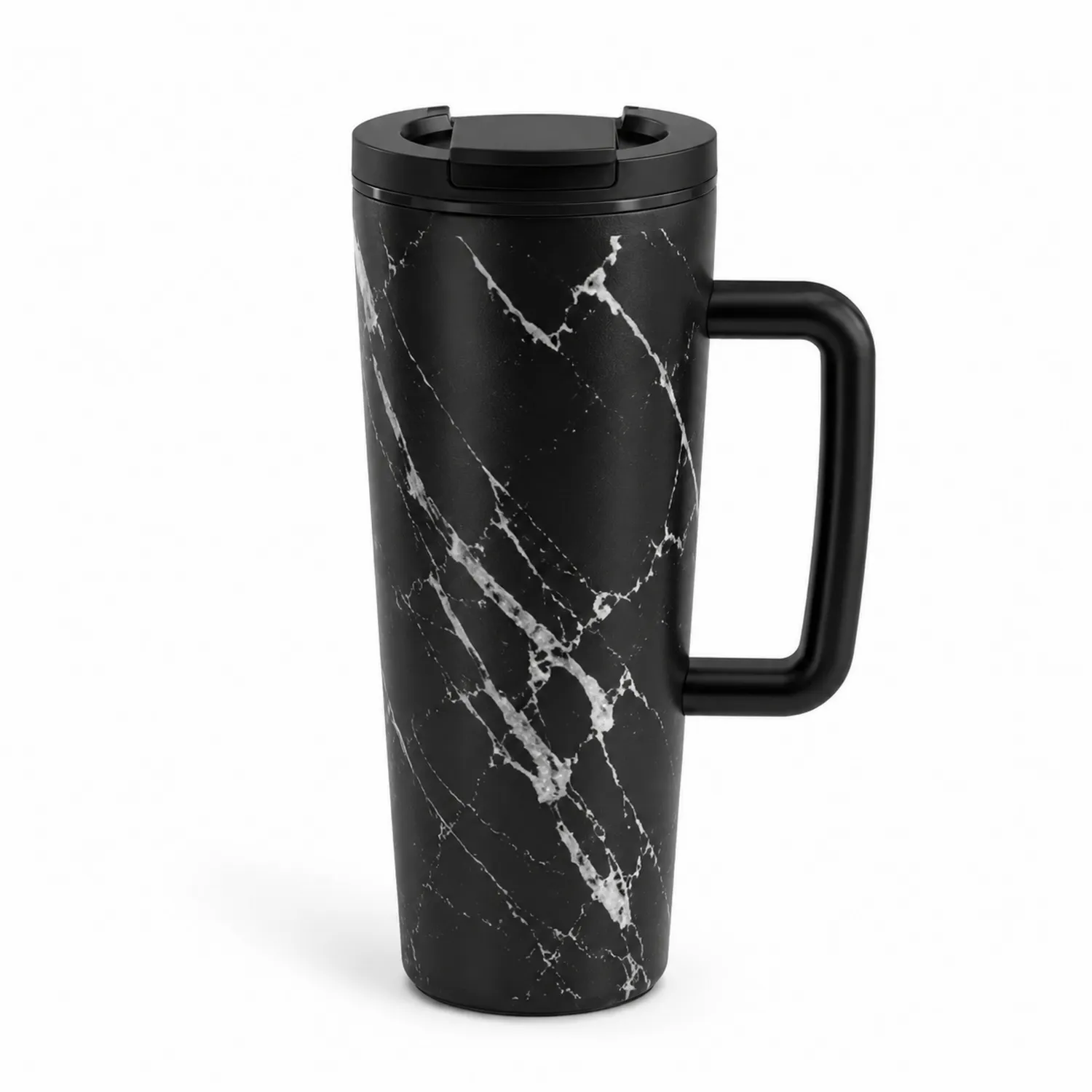 Tazza da Viaggio Termica 450ml con Manico Nero Marmorizzato