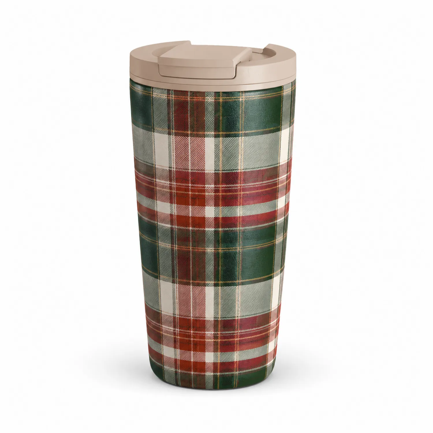Tazza Termica a Quadri Verde e Rosso 450ml