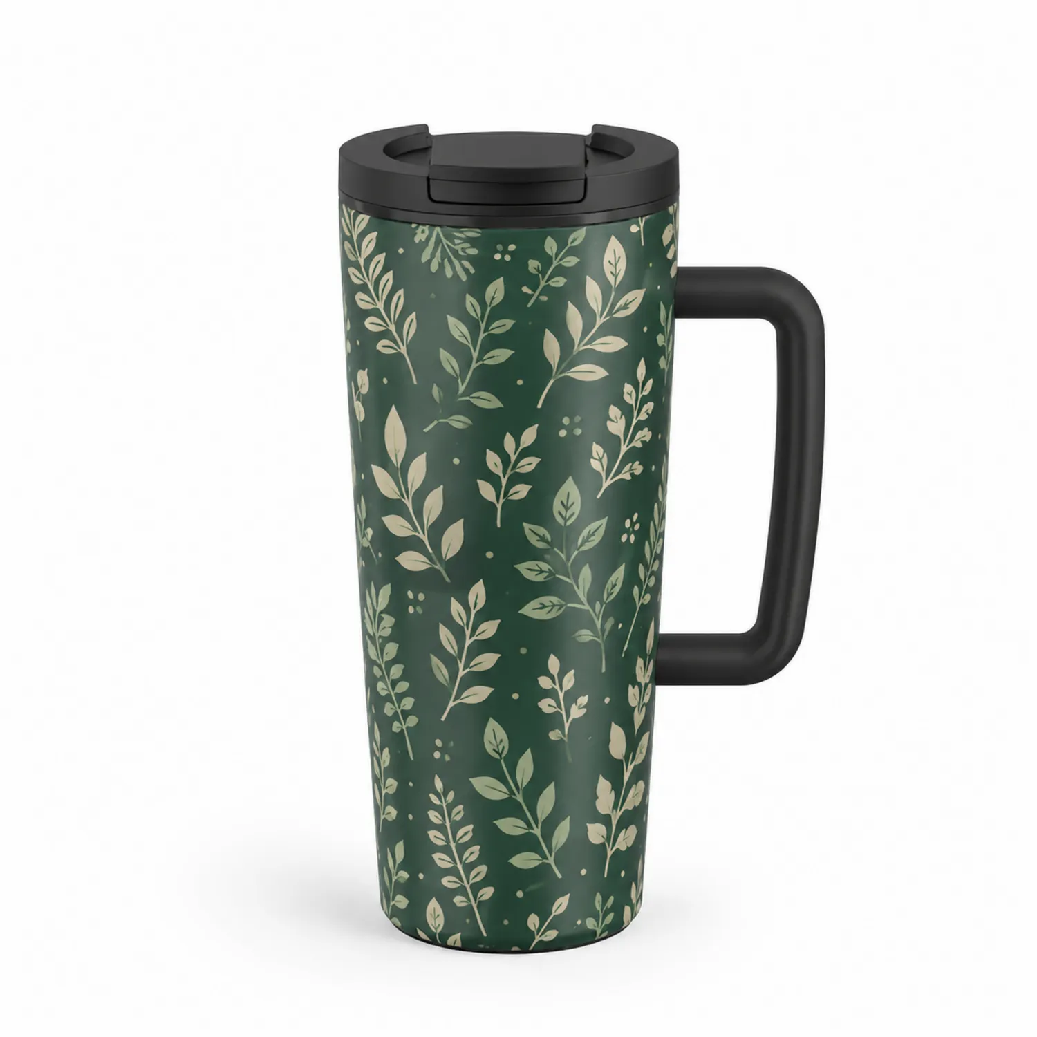 Tazza Termica 470ml Verde Fogliame con Manico