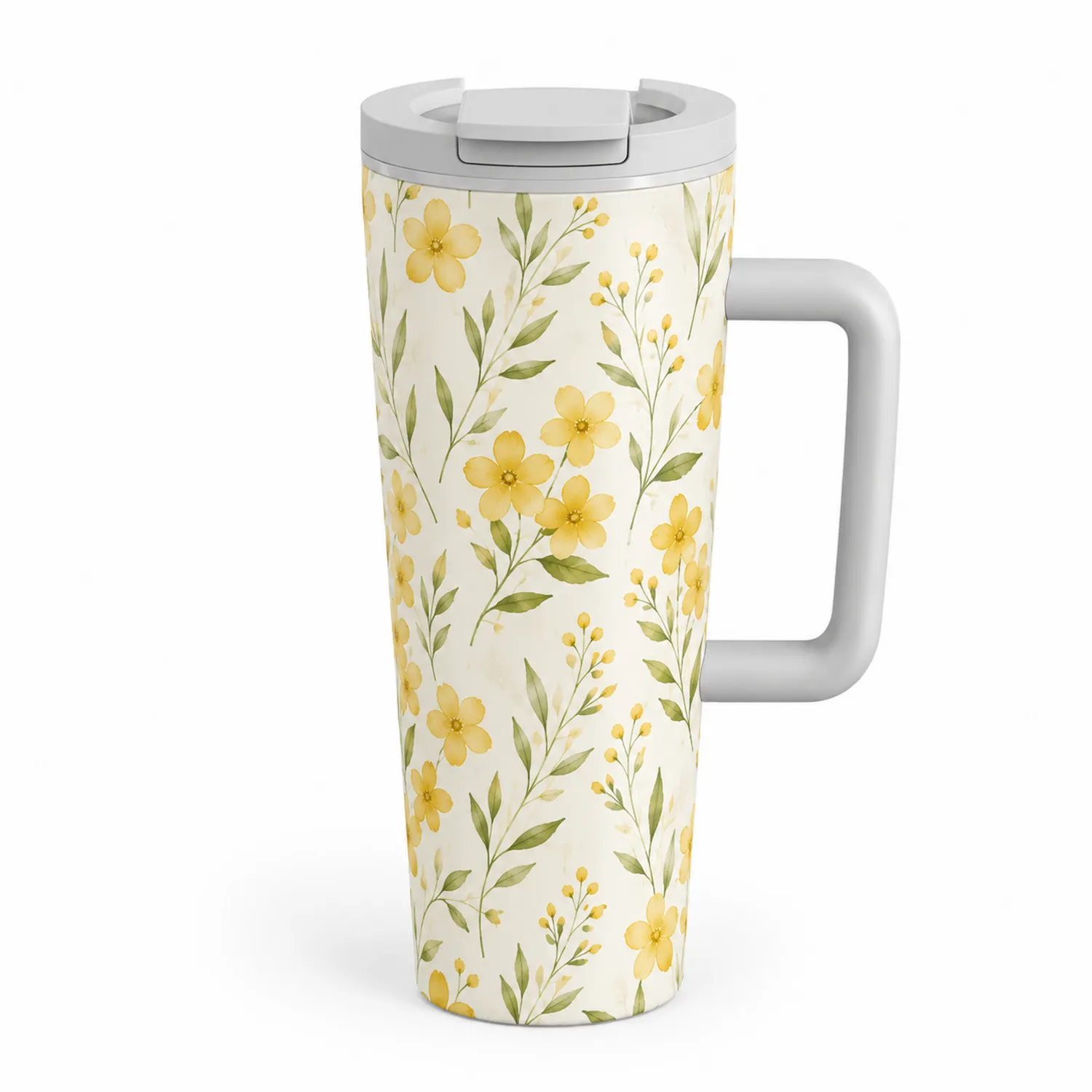 Tazza Termica con Manico 500ml Fiori Gialli