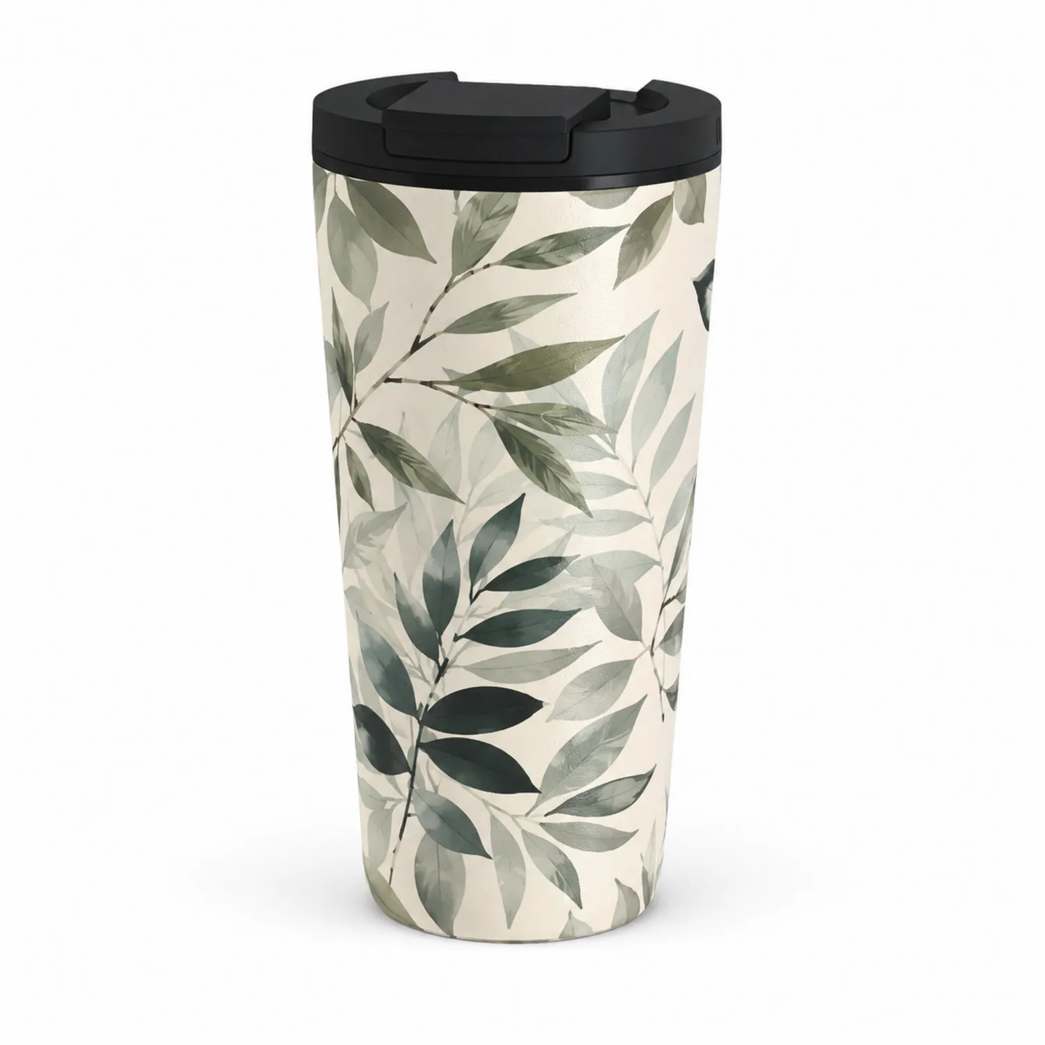 Tazza Termica da Viaggio con Motivo Foglie 450ml