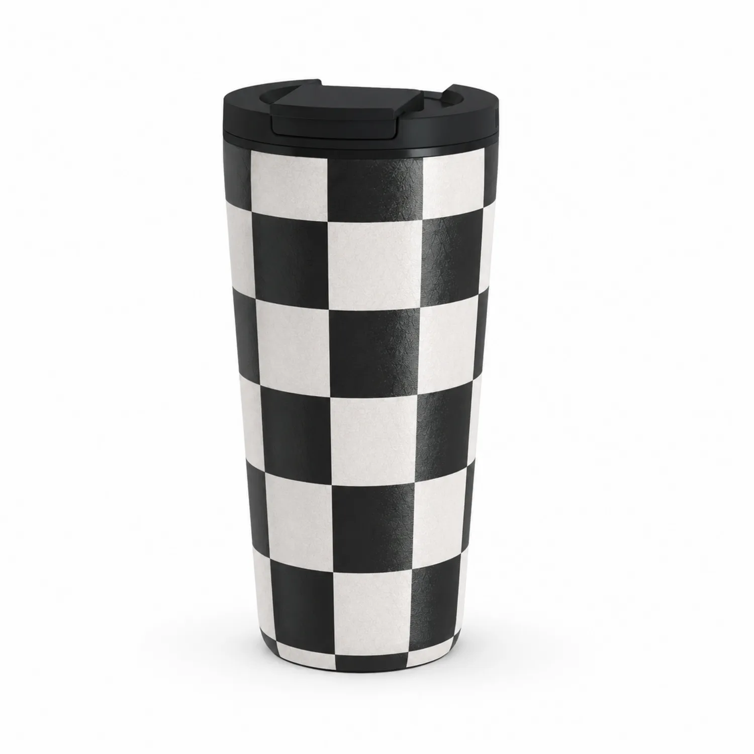Tazza Termica a Scacchi Bianco e Nero 500ml