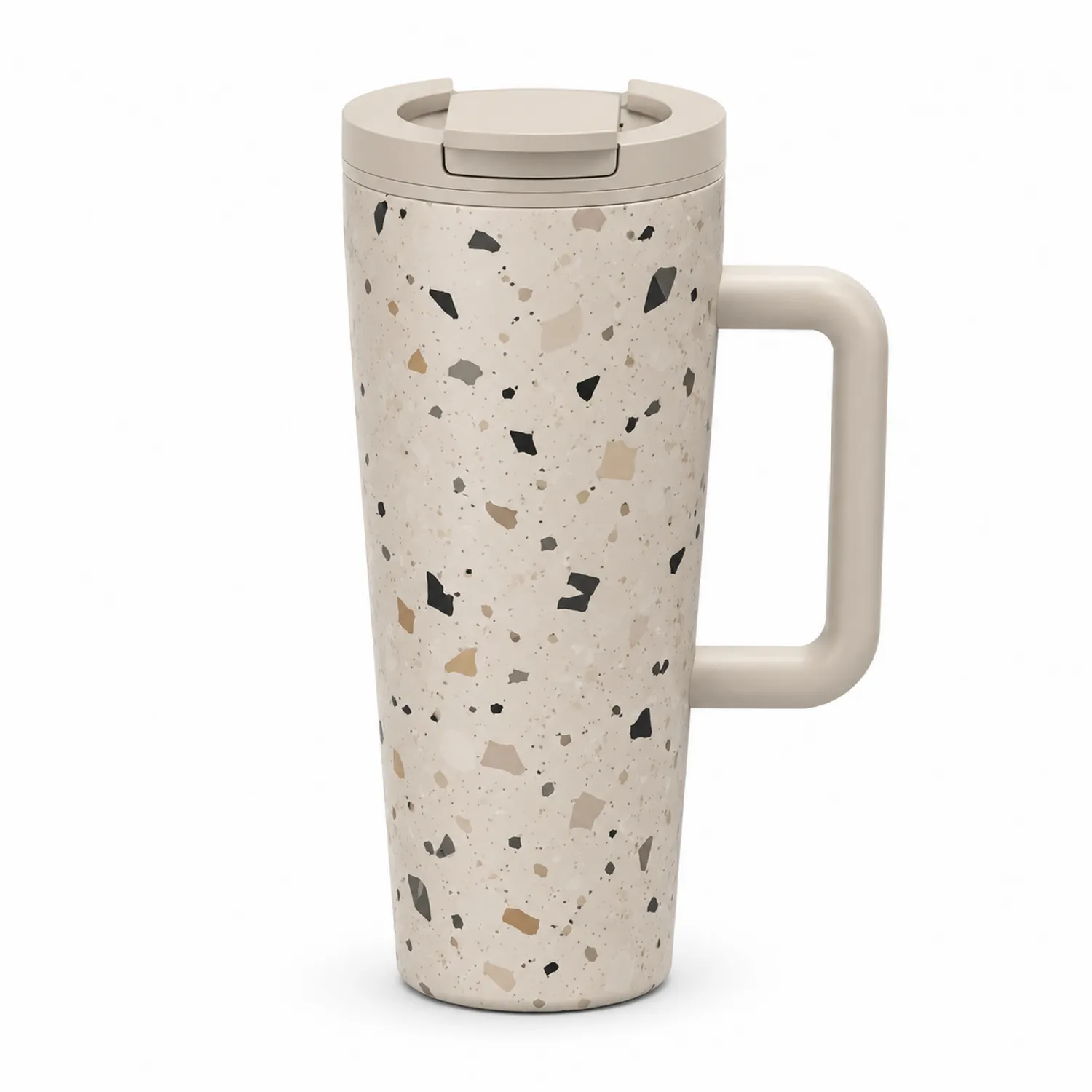 Tazza Termica con Manico Effetto Terrazzo 500 ml Beige Multicolore