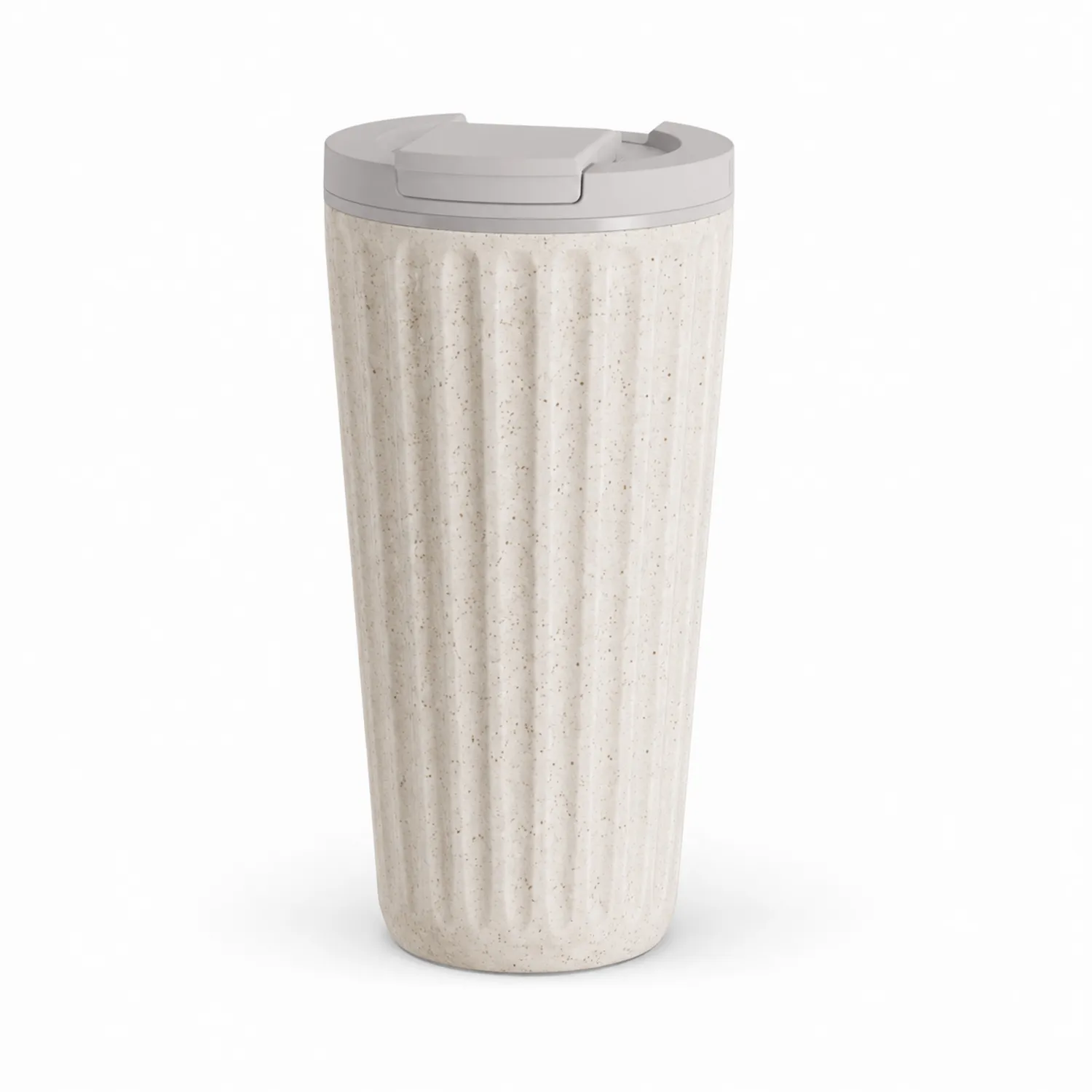 Tazza Termica Ecru con Coperchio Grigio Chiaro