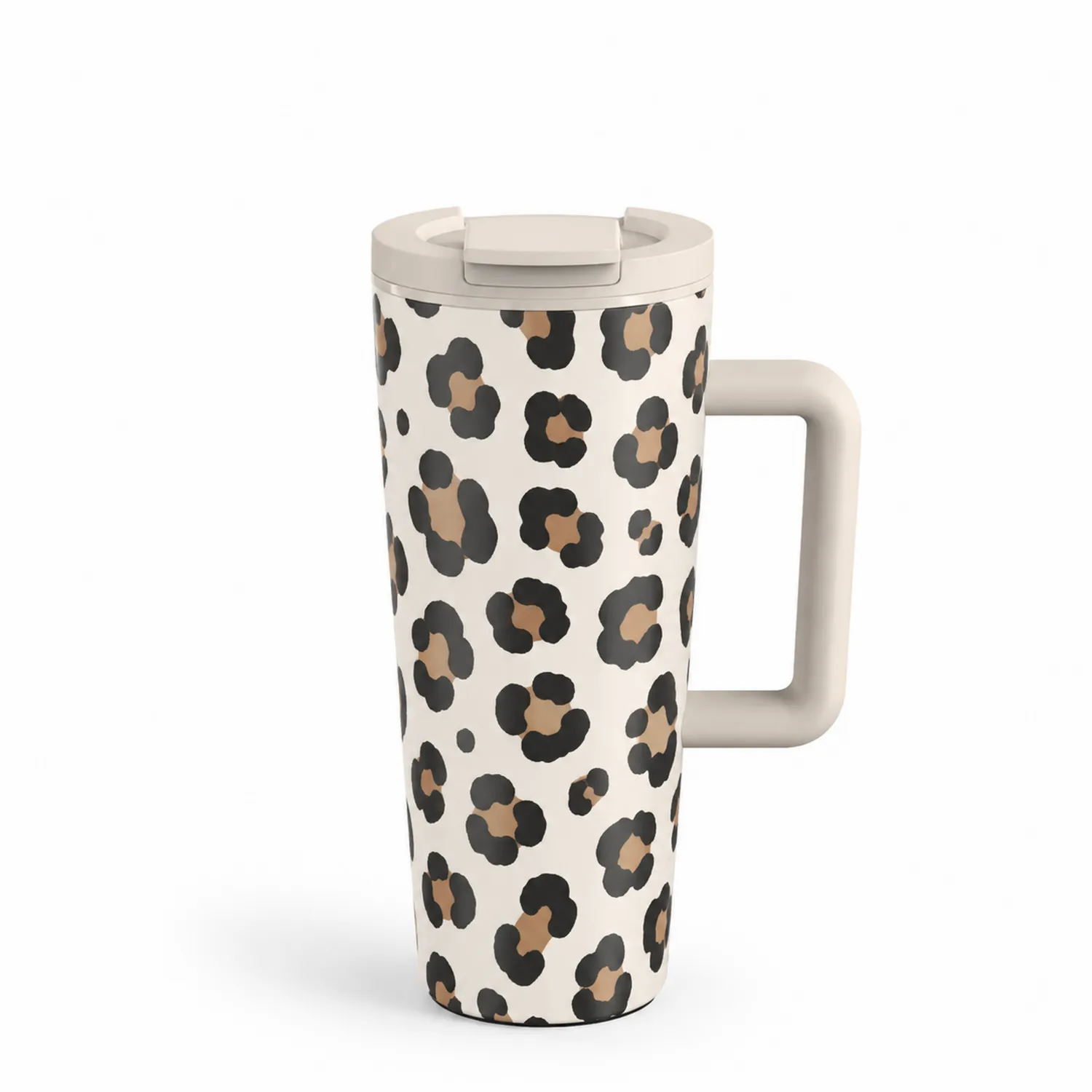 Tazza Termica con Manico Stampa Leopardata 400 ml