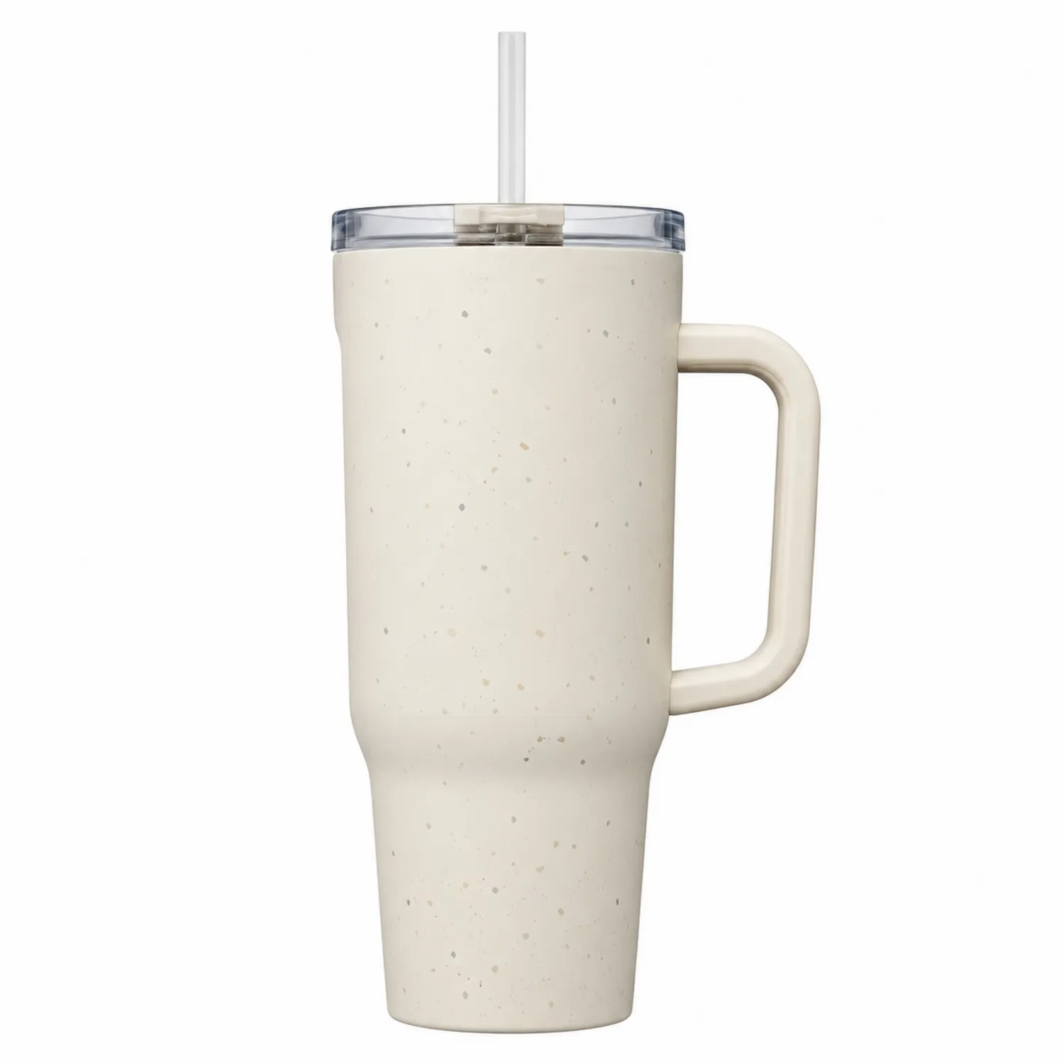 Bicchiere Termico con Manico e Cannuccia 710ml Crema
