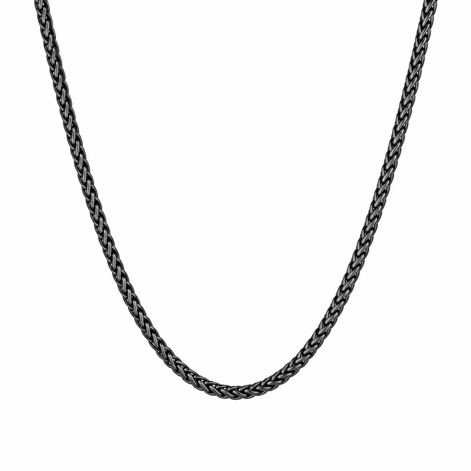 Collar trenzado negro de 60 cm