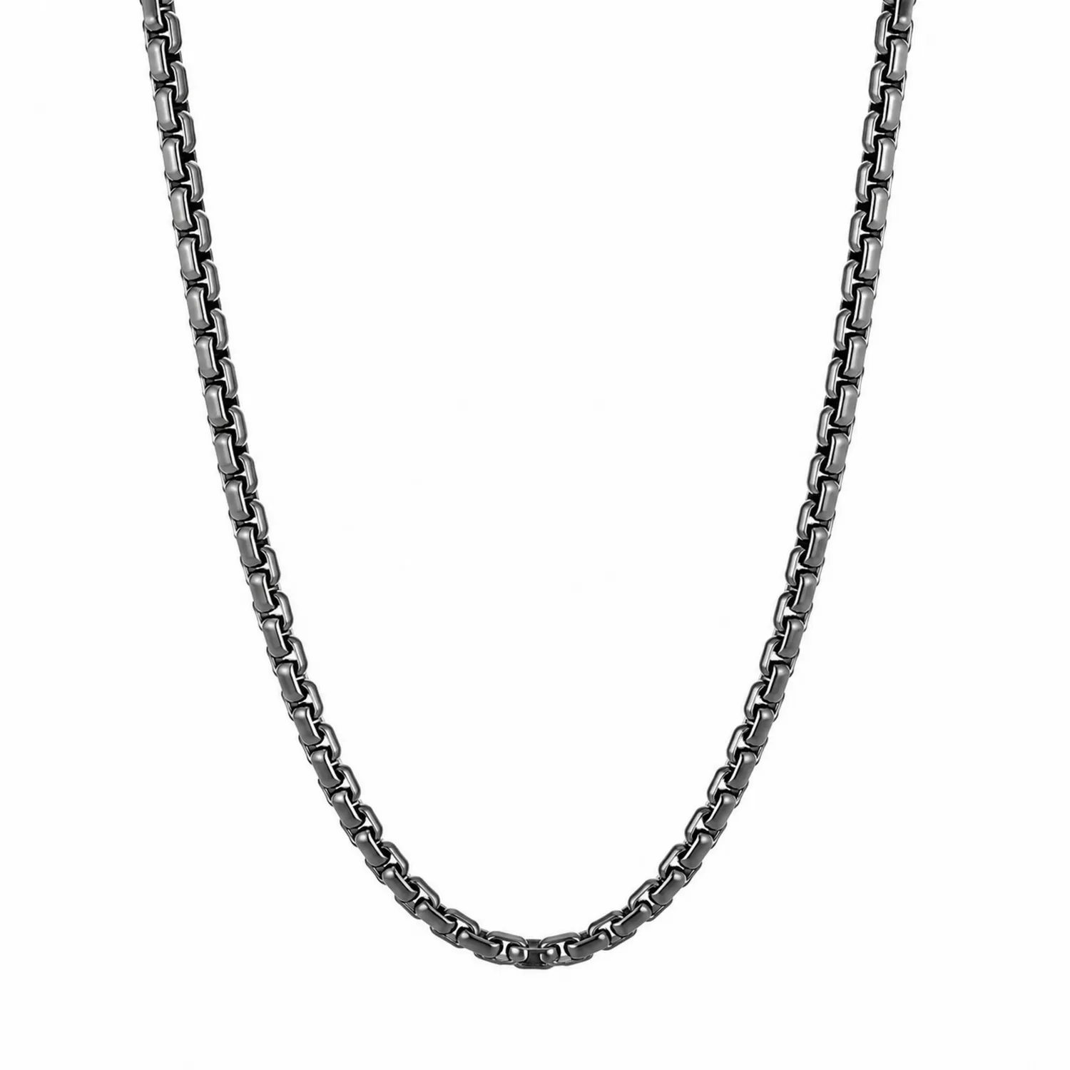 Collar de Eslabones de Acero Negro 55cm