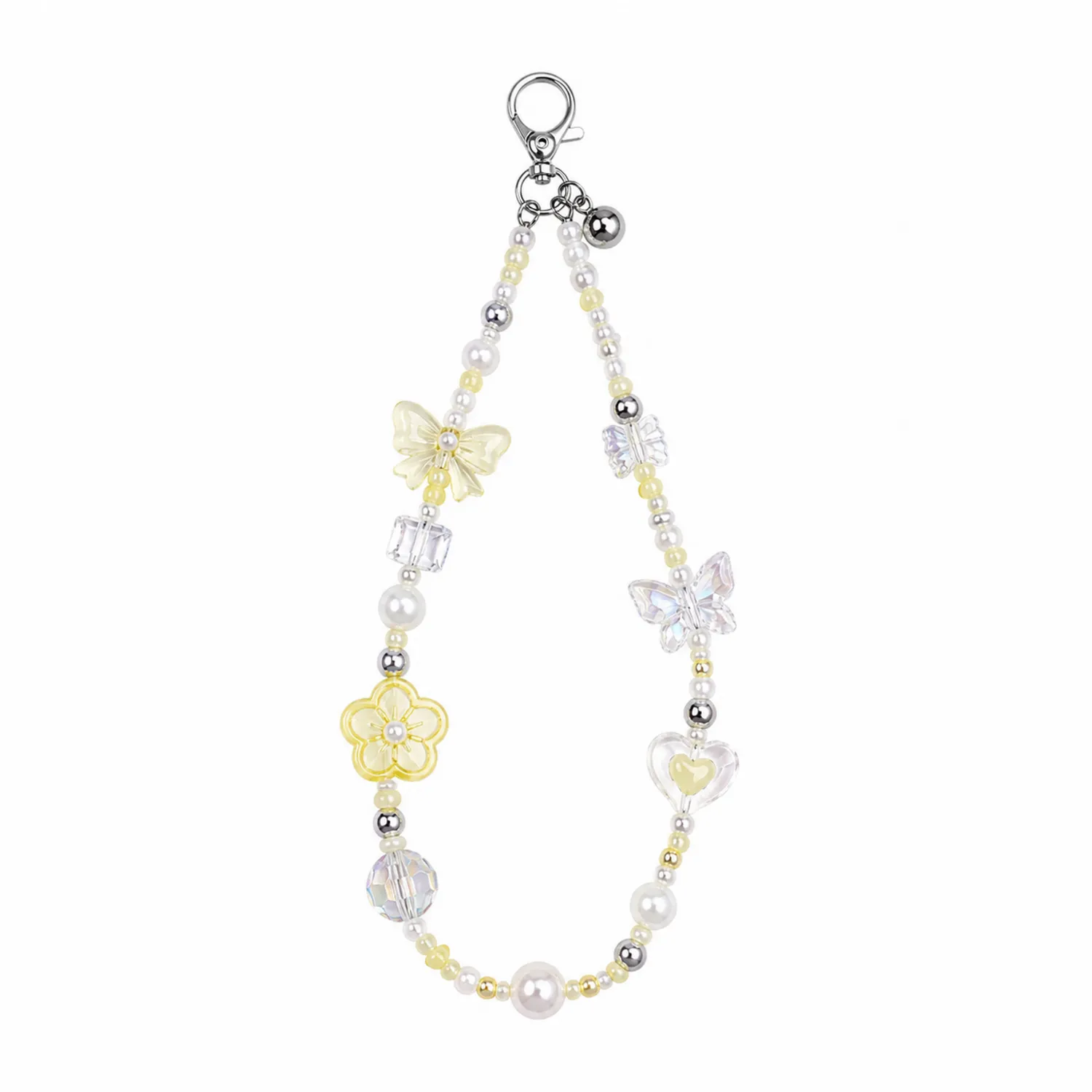 Colgante de Teléfono Multicolor con Mariposas y Flores de 18 cm