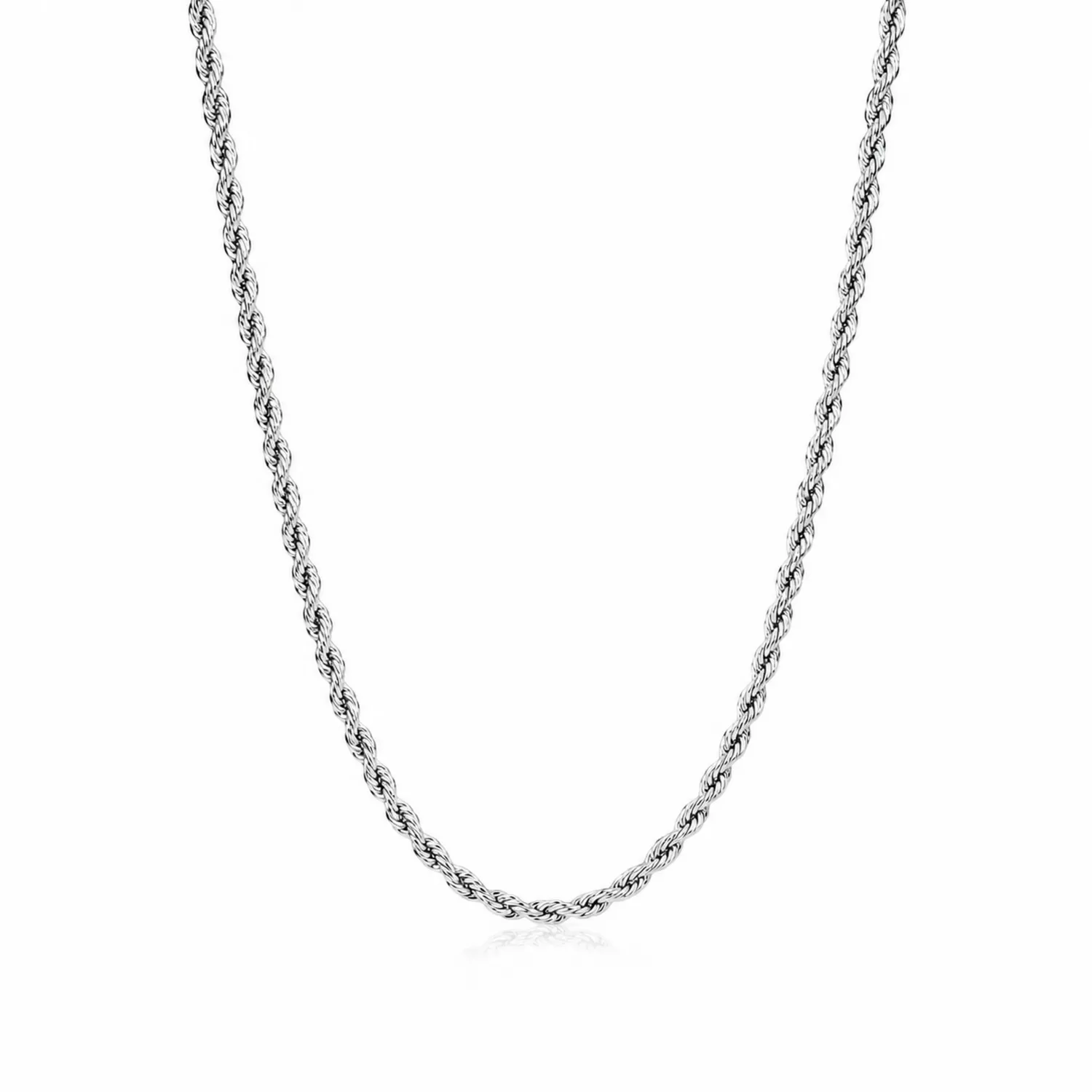 Collar de Cadena Trenzada en Plata 50cm