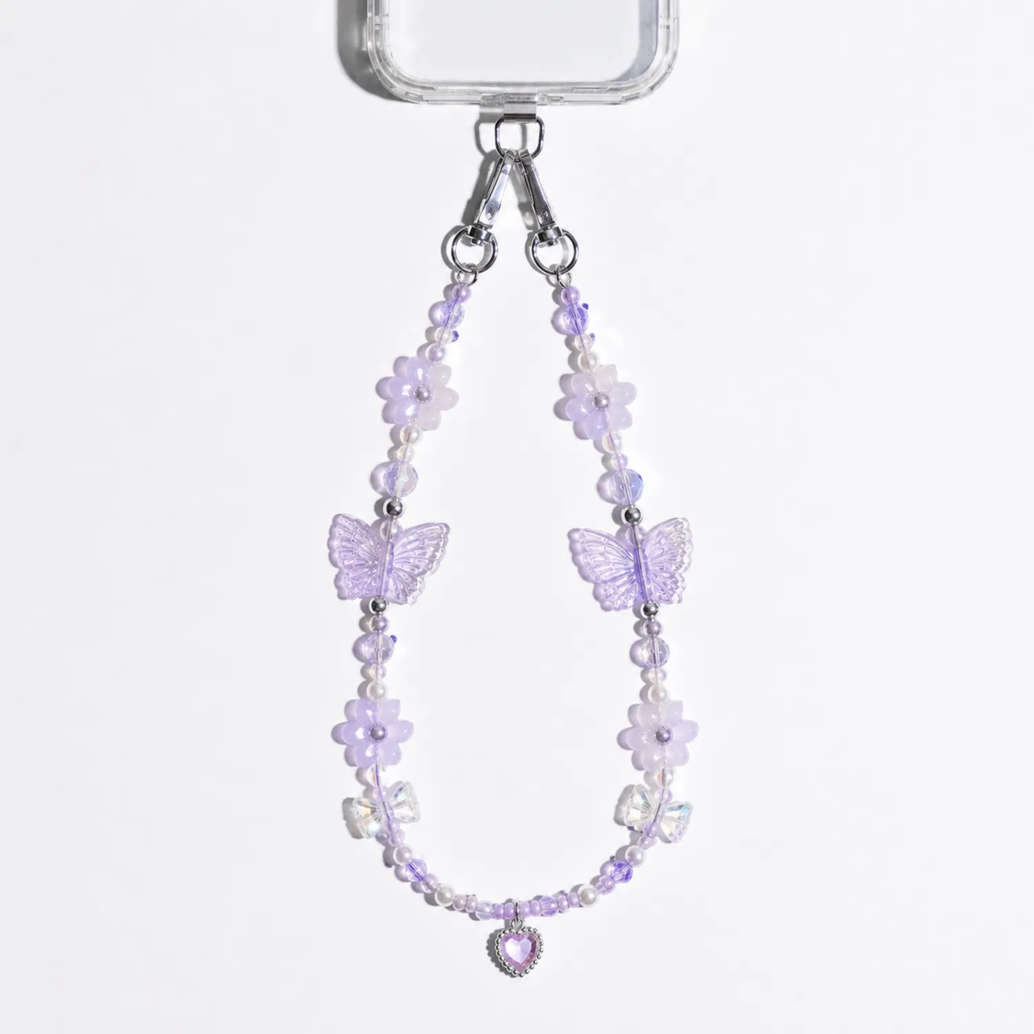 Colgante para Móvil Lila con Mariposas y Flores