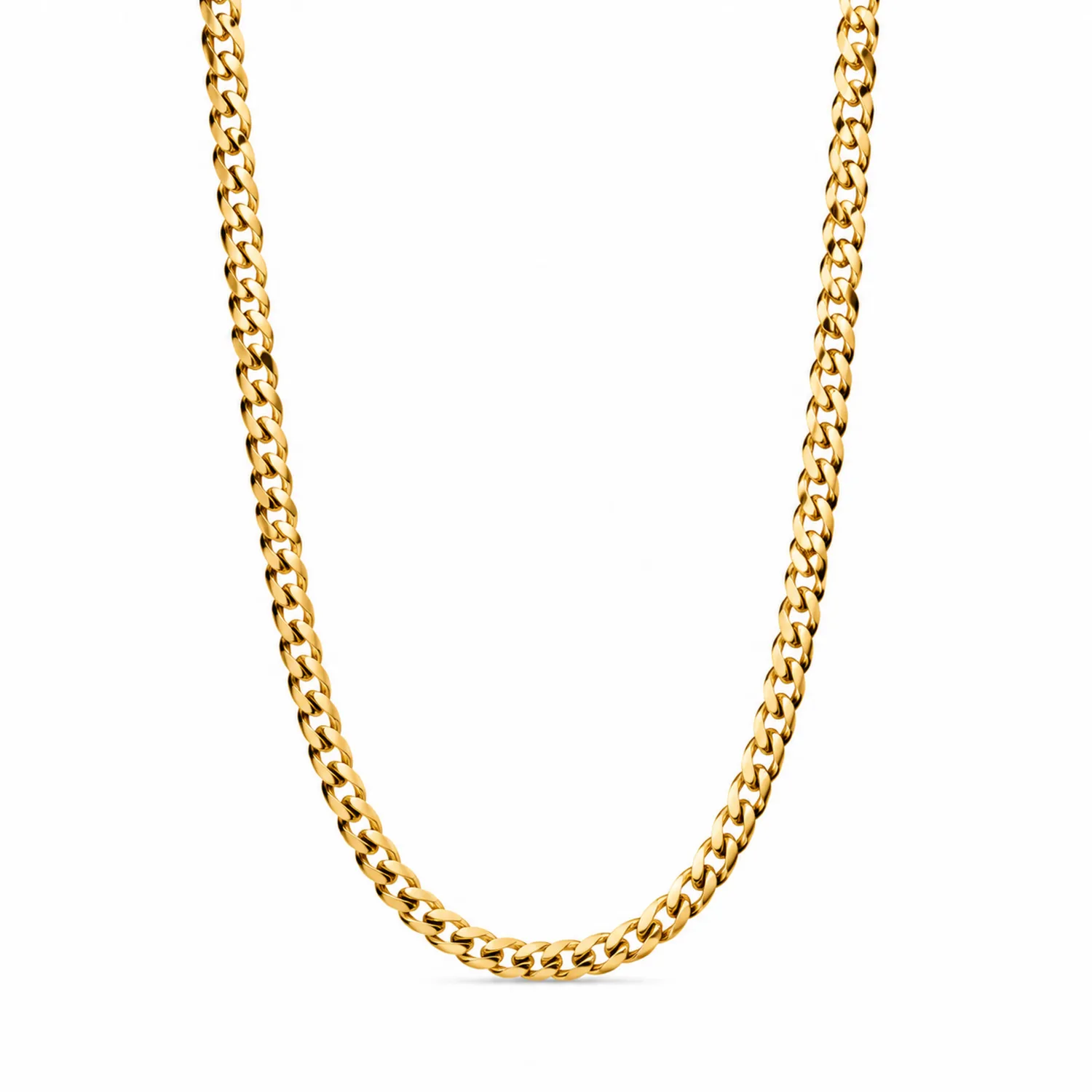 Collar Cadena Cubana de 50 cm Dorado