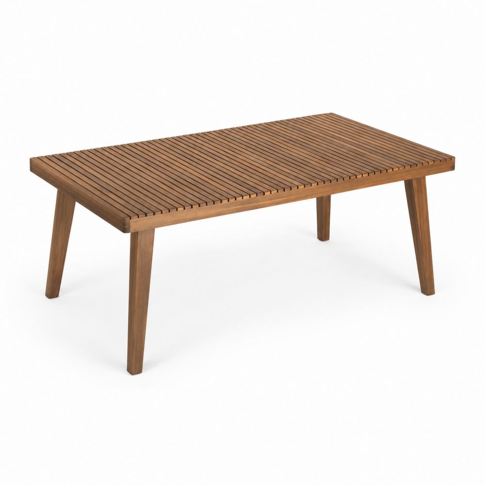 Mesa de comedor rectangular de madera de acacia