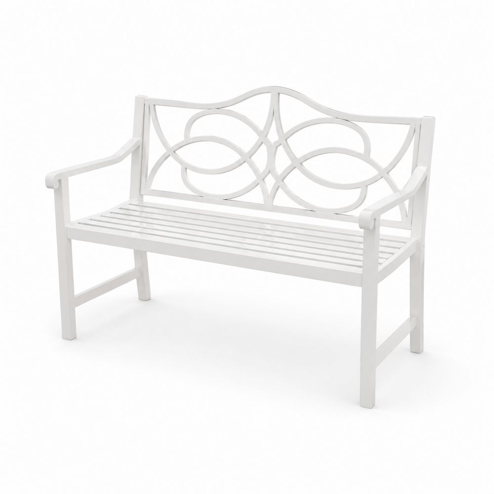 Banco de madera para exterior blanco