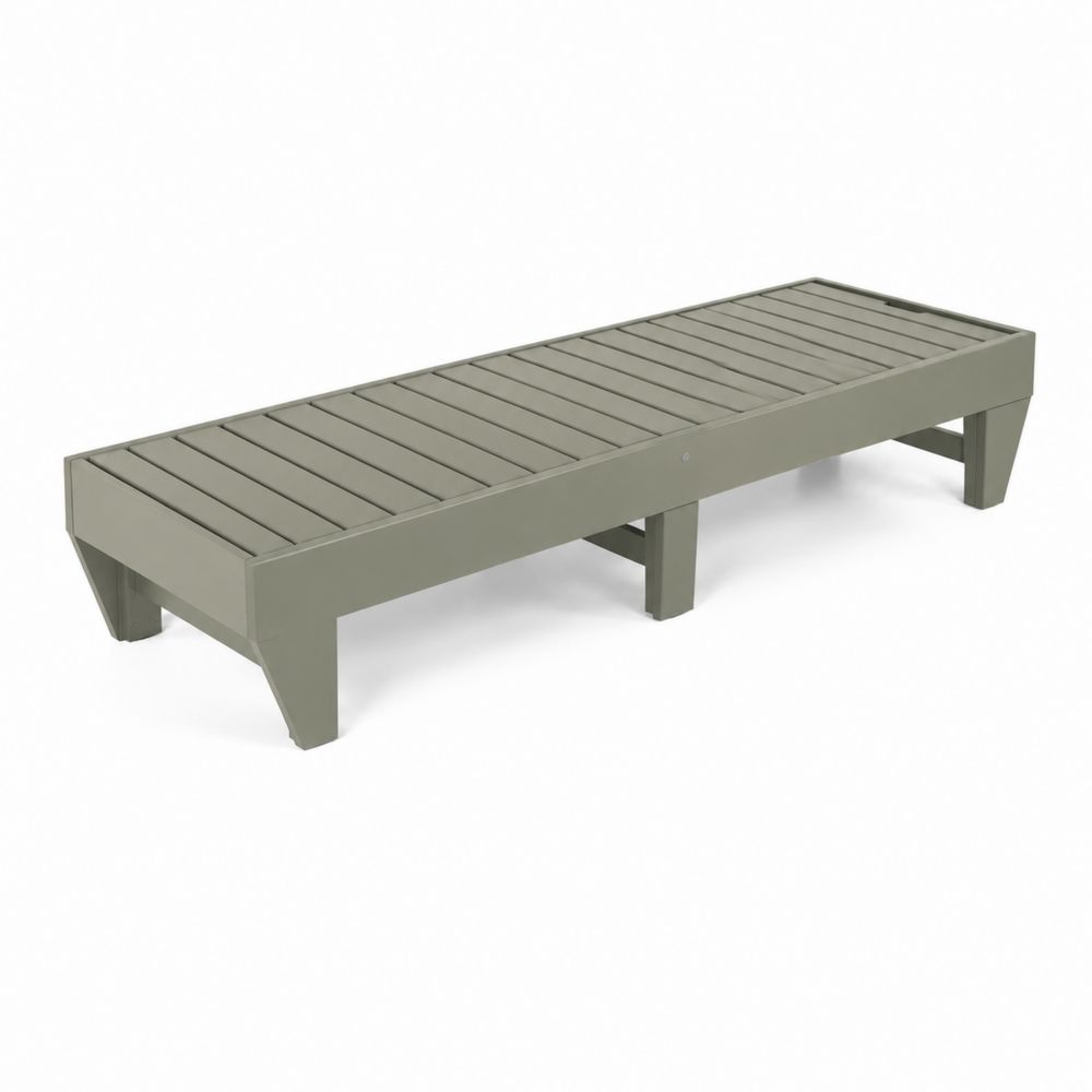 Tumbona de aluminio gris para exteriores 200x70x30 cm