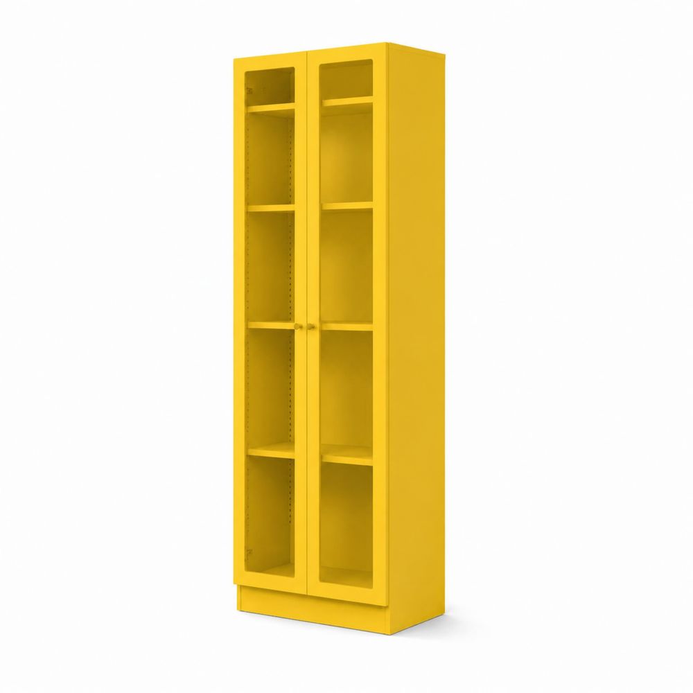 Vitrina de Acero y Vidrio Templado Amarillo