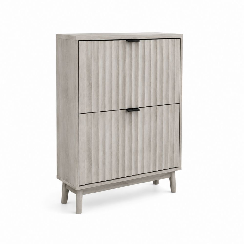Armario zapatero de MDF 100x30x120 cm Gris Claro