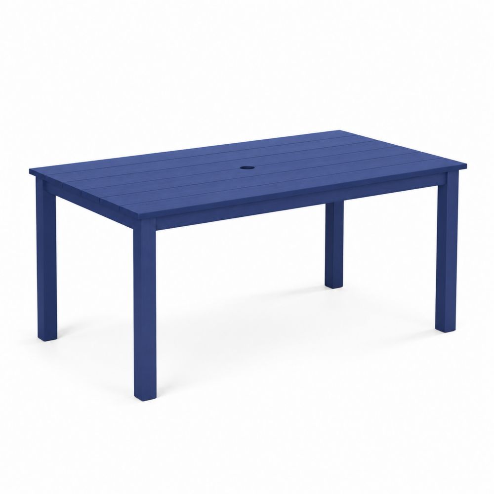 Mesa de comedor para exterior de aluminio azul 150 x 90 x 74 cm