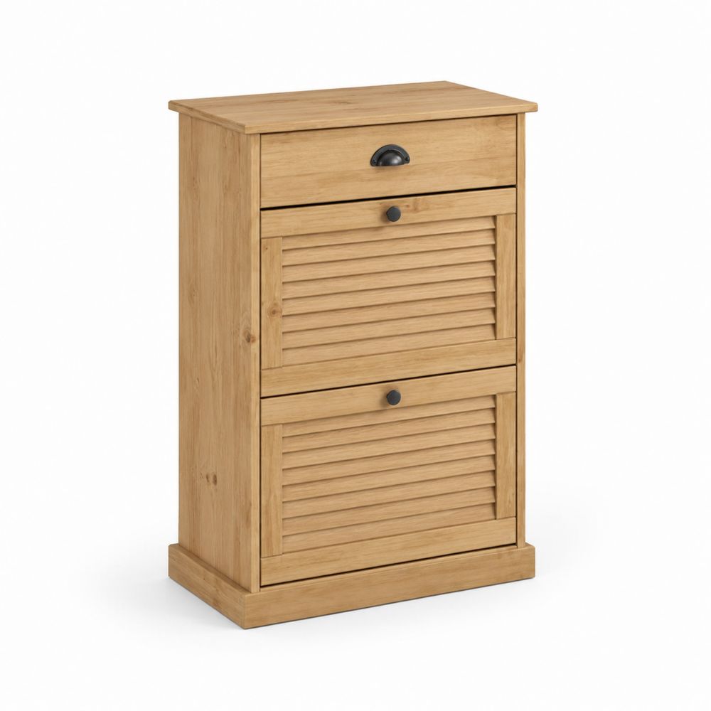 Zapatero de Madera de Pino 3 Niveles Roble