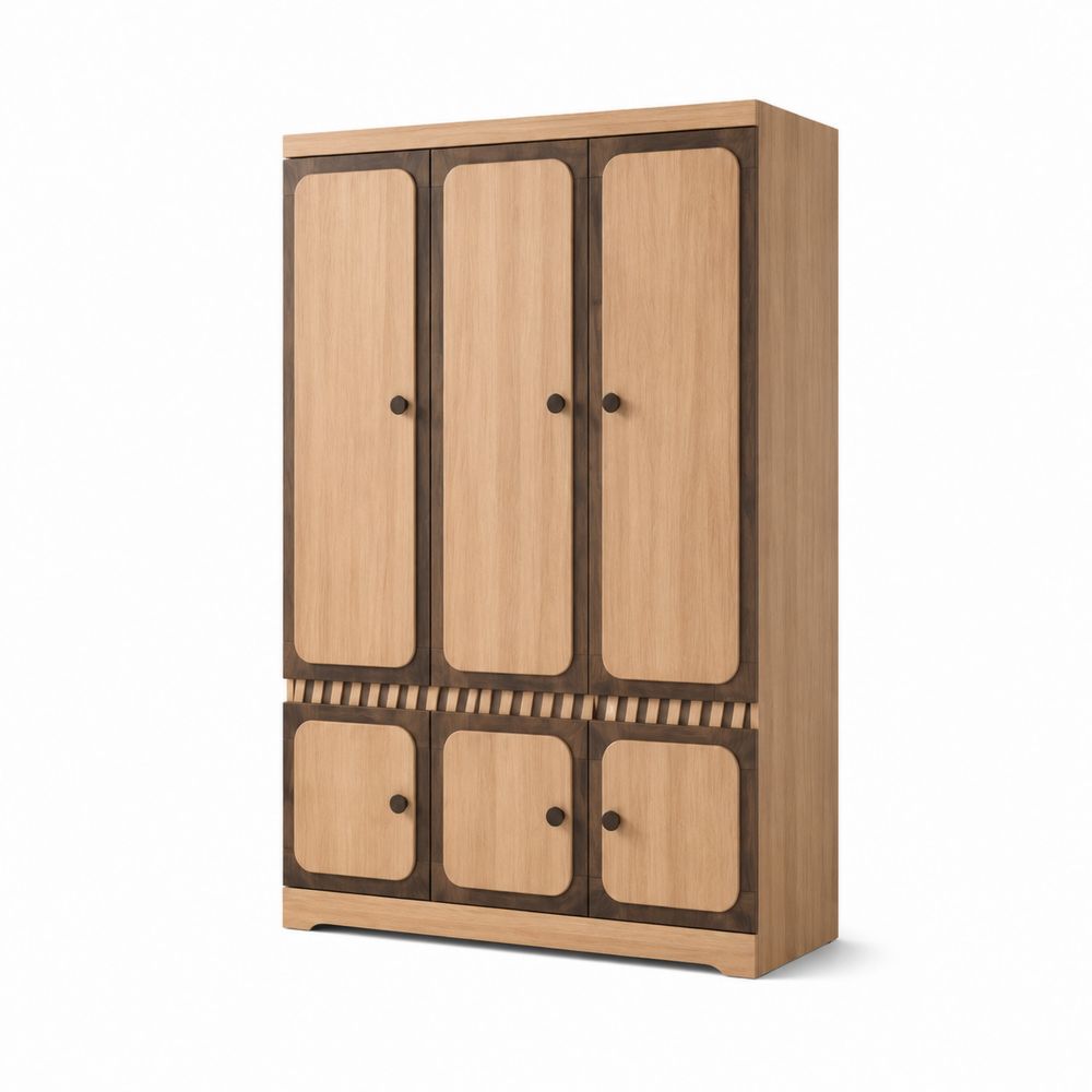 Armario de Madera de 3 Puertas y 4 Compartimentos