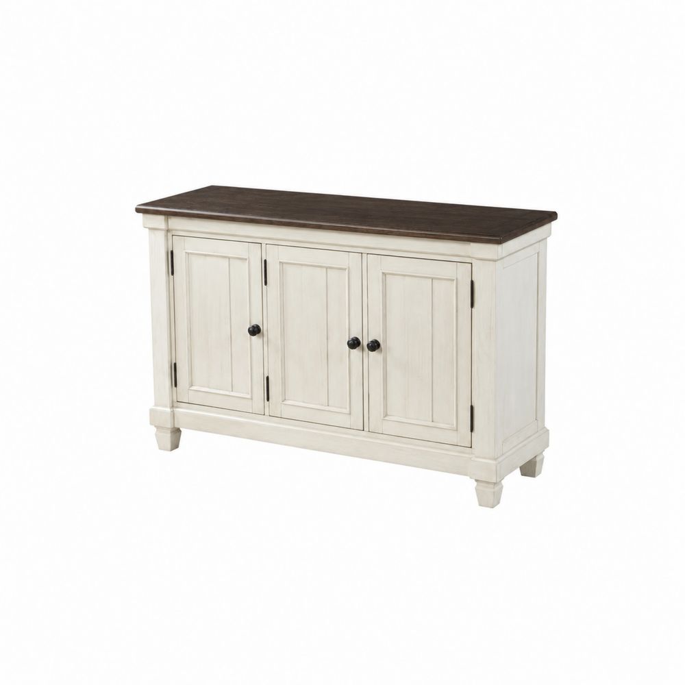 Aparador de Madera de 3 Puertas Blanco y Marrón 140x40x90 cm