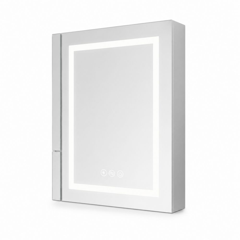 Armario de Baño con Espejo LED Rectangular 60x75 cm Aluminio