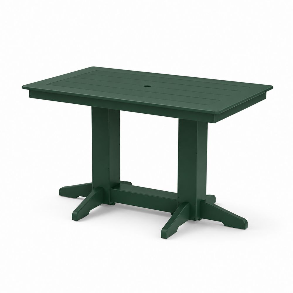Mesa de plástico verde para exterior 150x90x74 cm