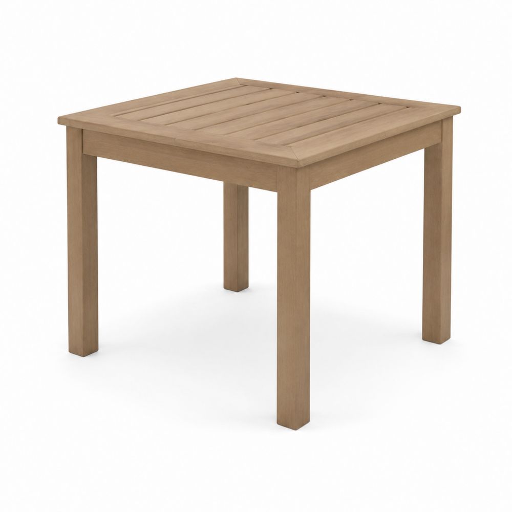Mesa auxiliar de madera de acacia 70x70x75 cm Marrón Claro