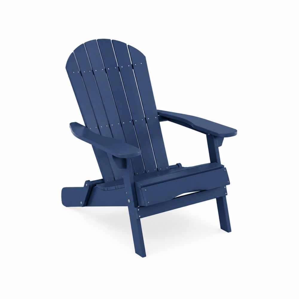 Silla Adirondack de plástico azul para exterior