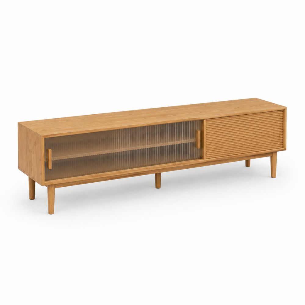 Mueble TV de madera y vidrio