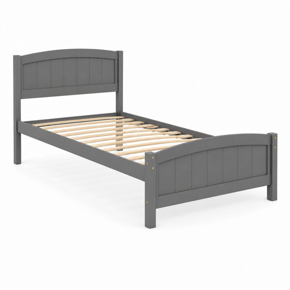 Cama Individual de Madera de Pino Gris 200x100 cm