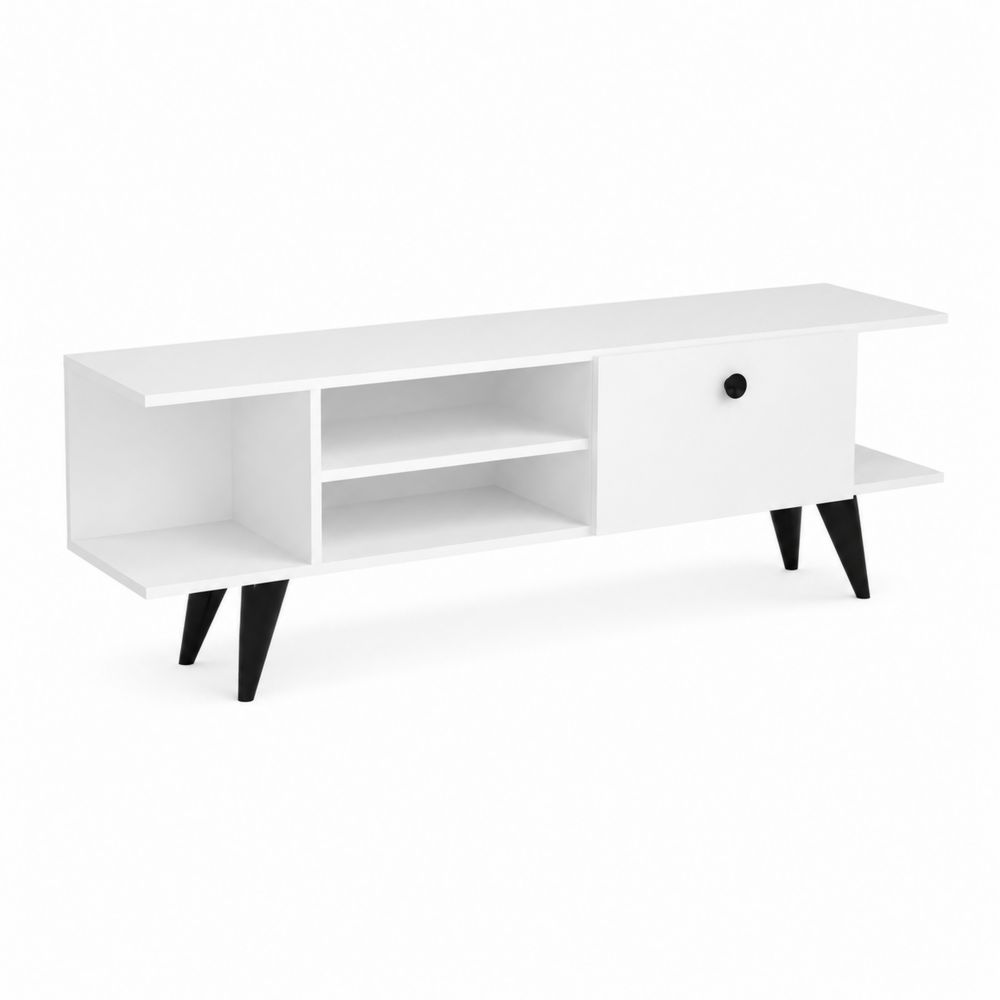 Mueble de TV de Madera con Puertas y Estantes, 150x40x45 cm