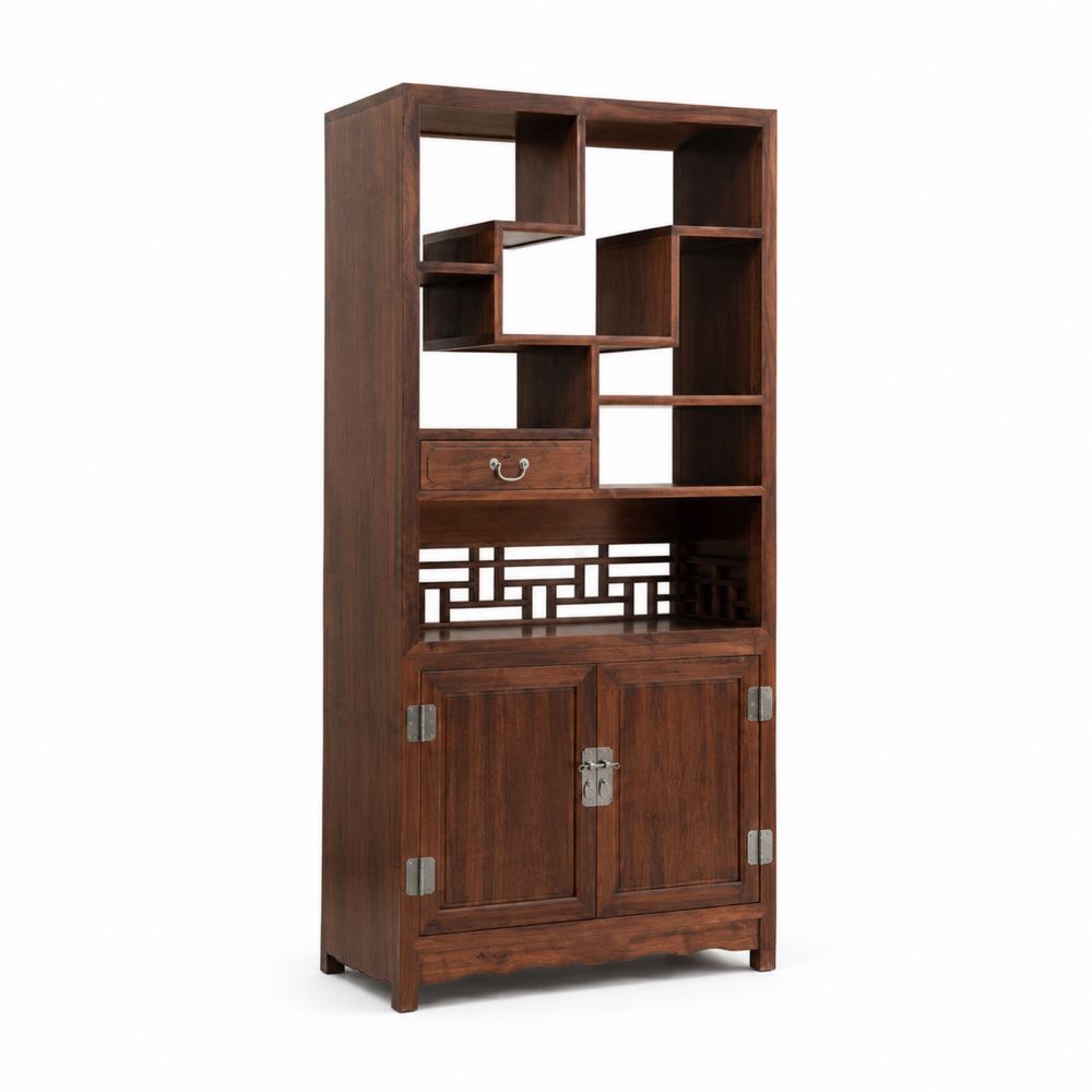 Estantería de Madera con Estantes y Puertas Marrón