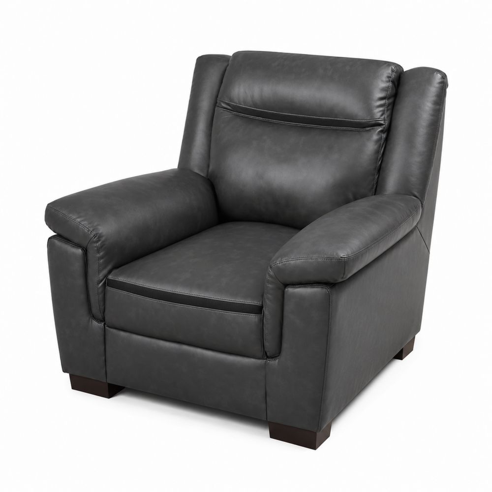 Sillón de Cuero Sintético Gris