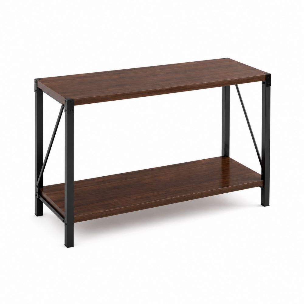 Mesa de Entrada de Tablero de Partículas y Metal Marrón 90x30x50 cm