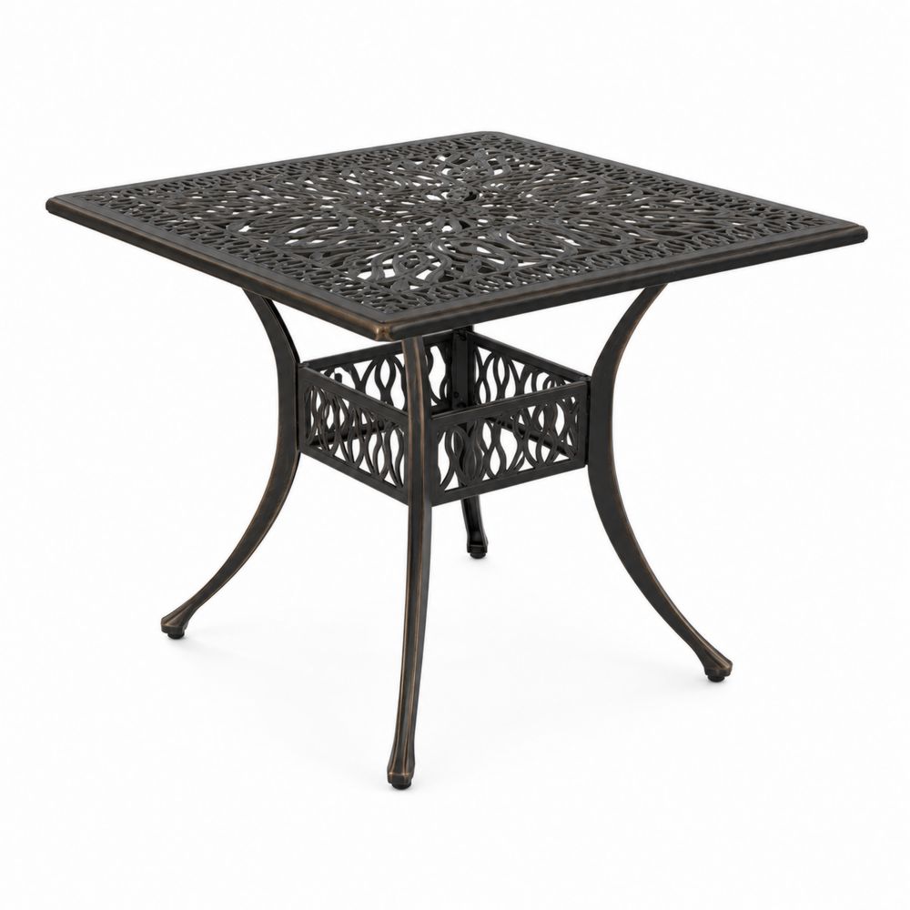 Mesa de metal negra para exteriores 90x90 cm