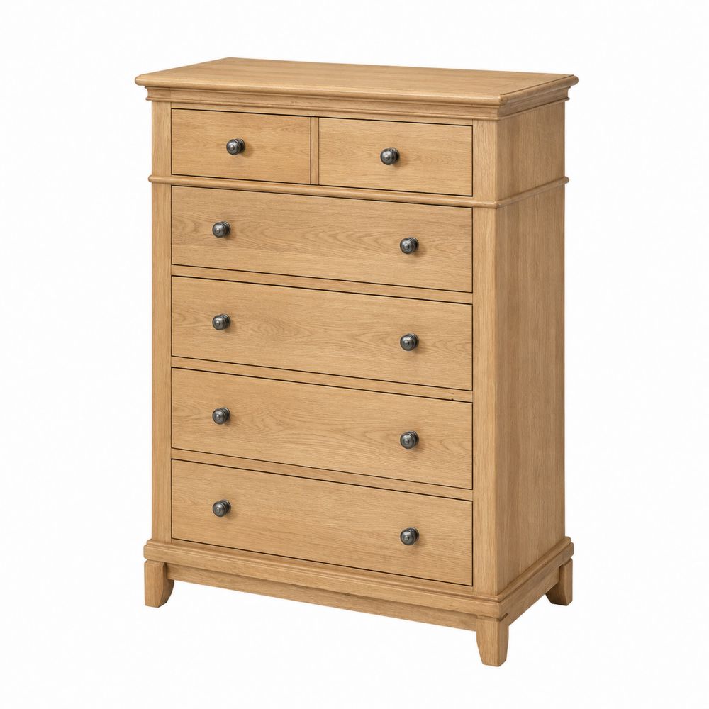 Cómoda de Madera de Roble con 6 Cajones 85x45x120 cm