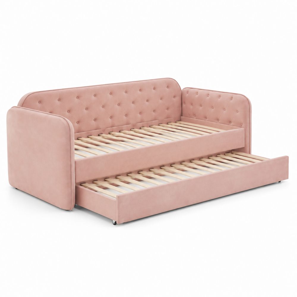 Diván Cama Rosa con Cajón Inferior