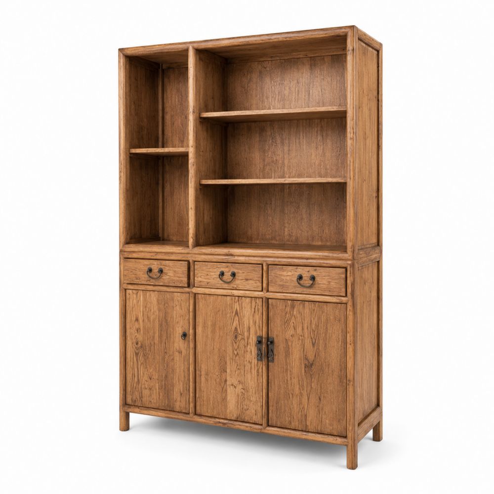 Estantería de Madera Maciza con Estantes y Puertas 180x120x40 cm Marrón