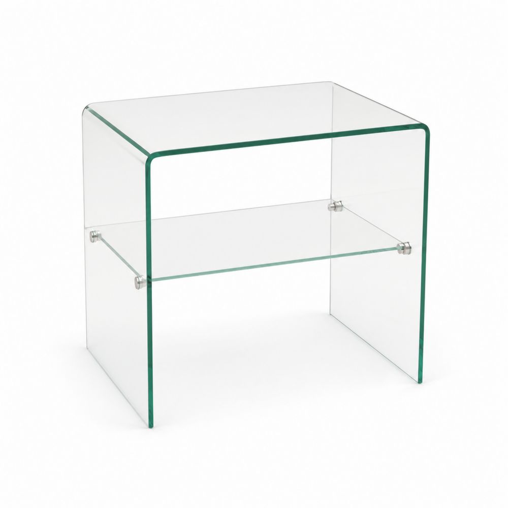 Mesa de Vidrio Templado con Estantería 45x60x40 cm