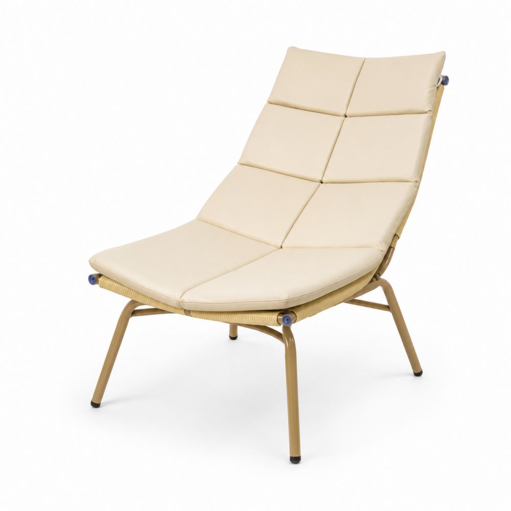 Sillón exterior aluminio con cojín de espuma poliuretano Beige