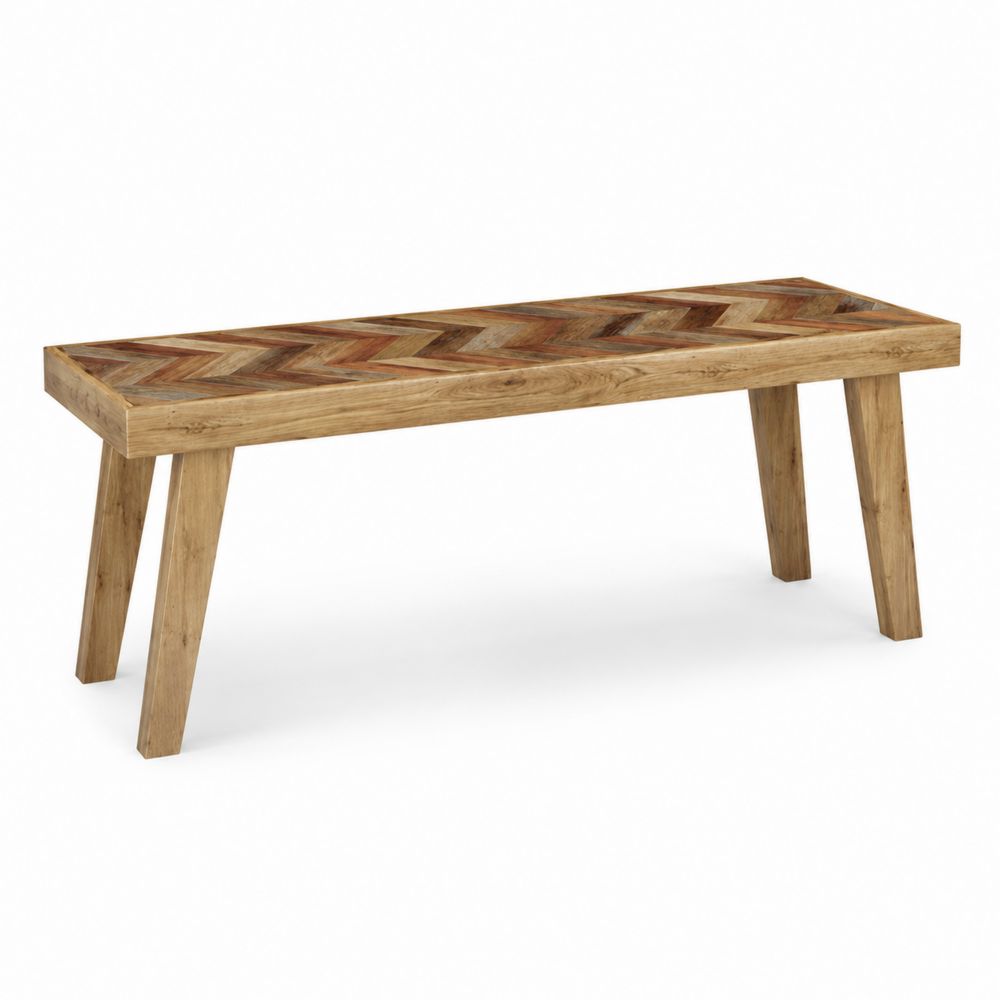 Banco de Madera Reciclada Chevron 120x35x45 cm