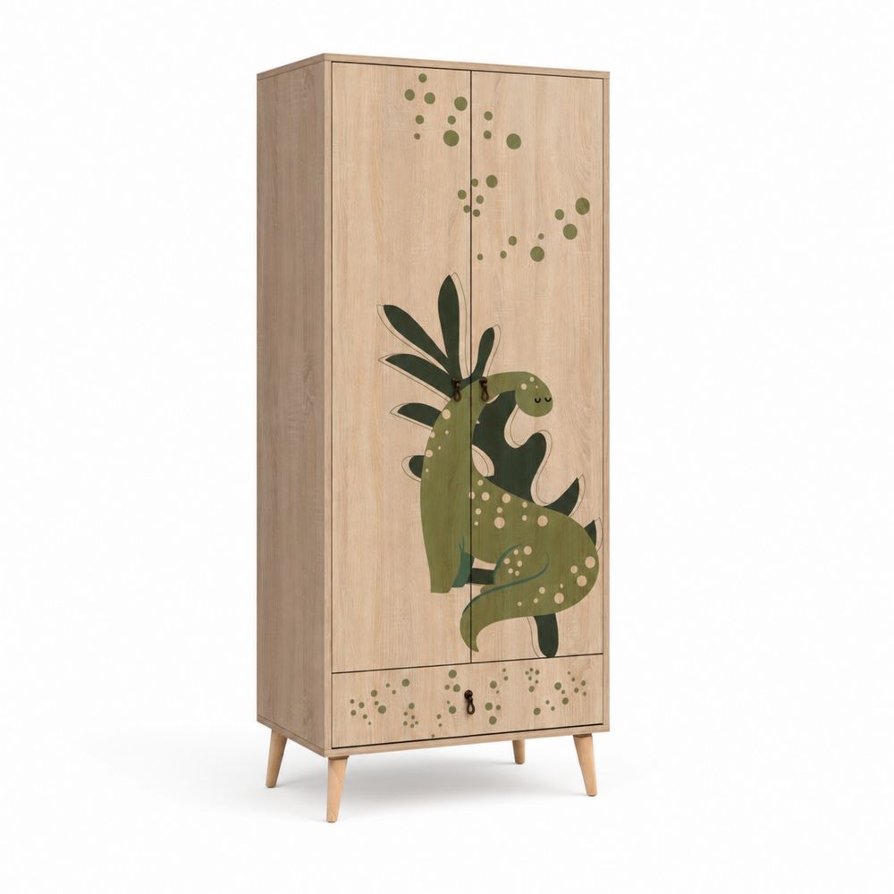 Armario infantil de madera con diseño de dinosaurio de 180 cm