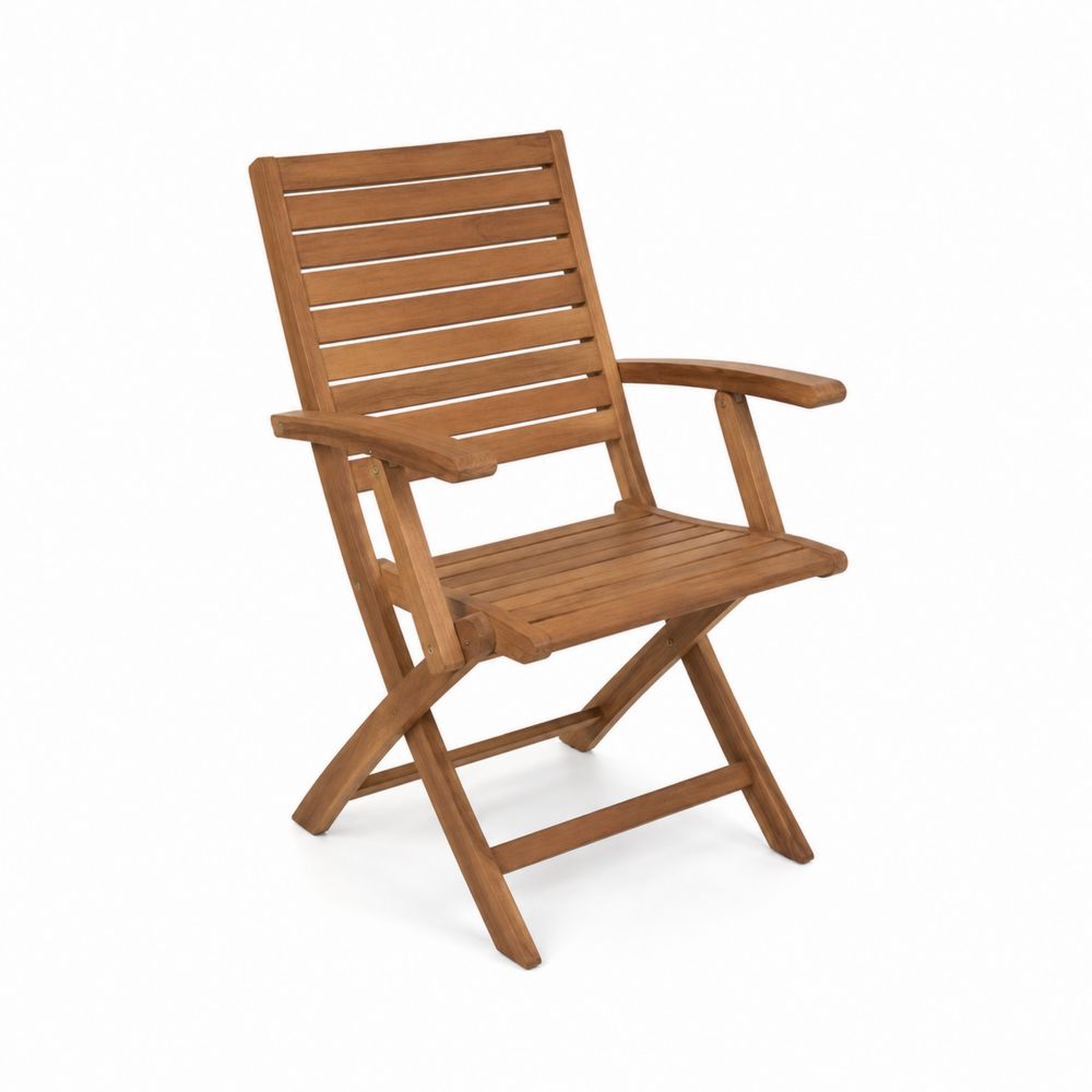 Silla plegable de madera de acacia 90x55x60 cm Marrón