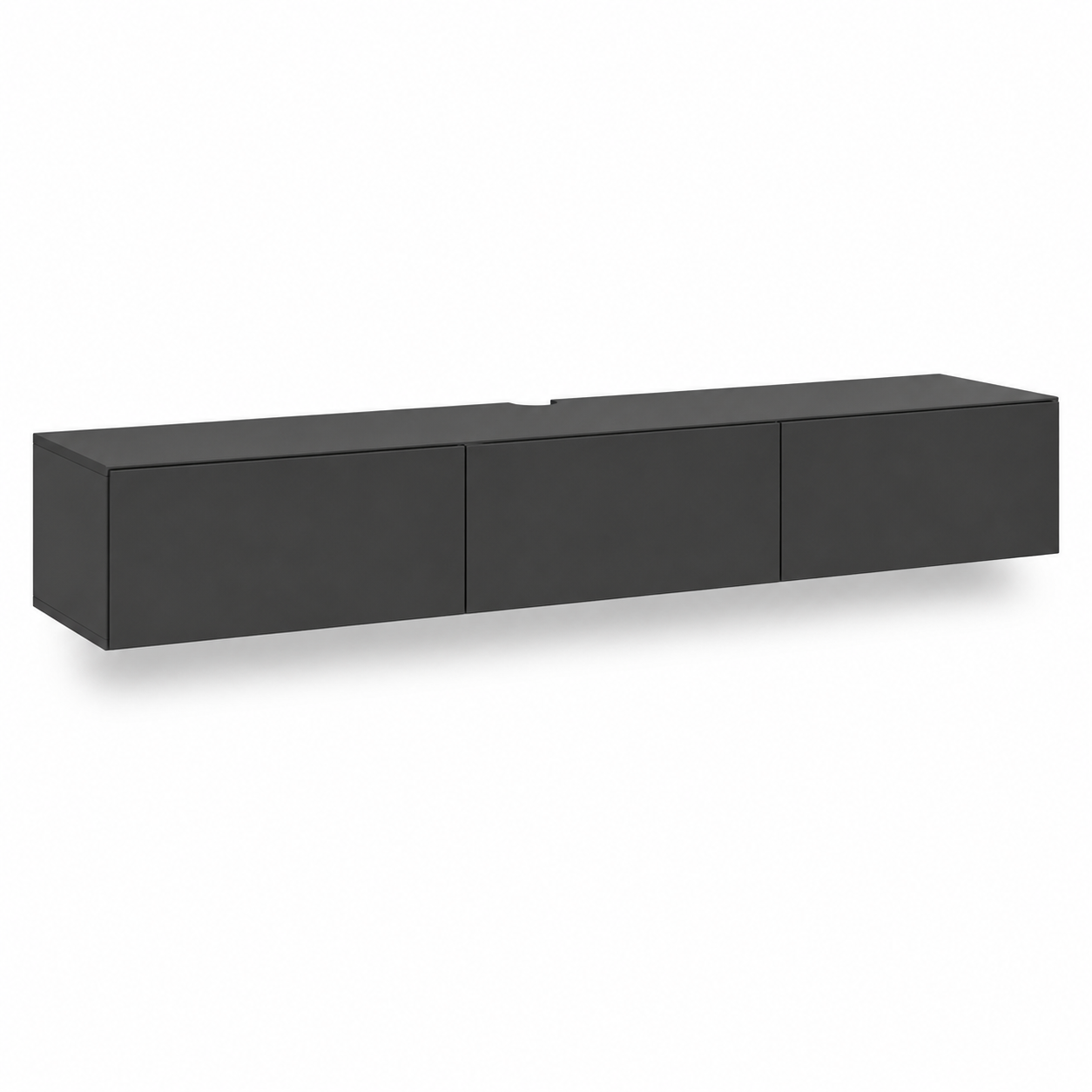 Schwebendes TV-Lowboard in Anthrazit mit Klappen und Kabelmanagement 180 x 35 x 32 cm