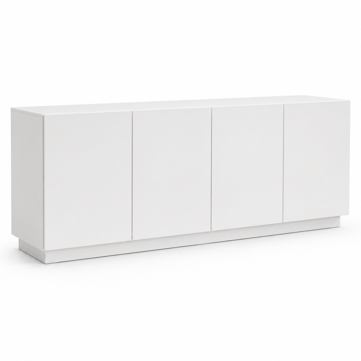 Modernes Sideboard in Mattweiß mit Push-to-open-Türen 180 x 45 x 80 cm
